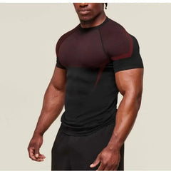 Men's High Elastic Quick Dry Sports Shark T-Shirt Tight Fitness Training Workout Breathable Summer Gym Trendy Brand Top man