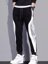 2024 Men's Clothing Casual Pants autumn winter new loose nine point color block fashionable trendy sportswear Foot guard pants