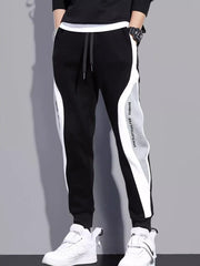 2024 Men's Clothing Casual Pants autumn winter new loose nine point color block fashionable trendy sportswear Foot guard pants