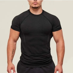 Men's High Elastic Quick Dry Sports Shark T-Shirt Tight Fitness Training Workout Breathable Summer Gym Trendy Brand Top man