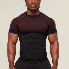 Men's High Elastic Quick Dry Sports Shark T-Shirt Tight Fitness Training Workout Breathable Summer Gym Trendy Brand Top man