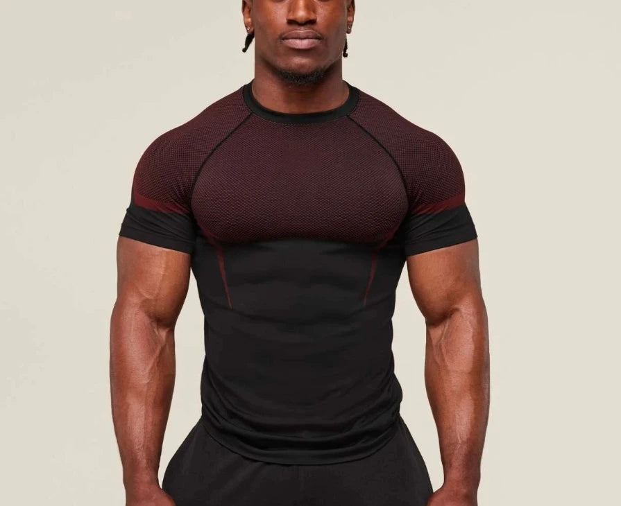 Men's High Elastic Quick Dry Sports Shark T-Shirt Tight Fitness Training Workout Breathable Summer Gym Trendy Brand Top man