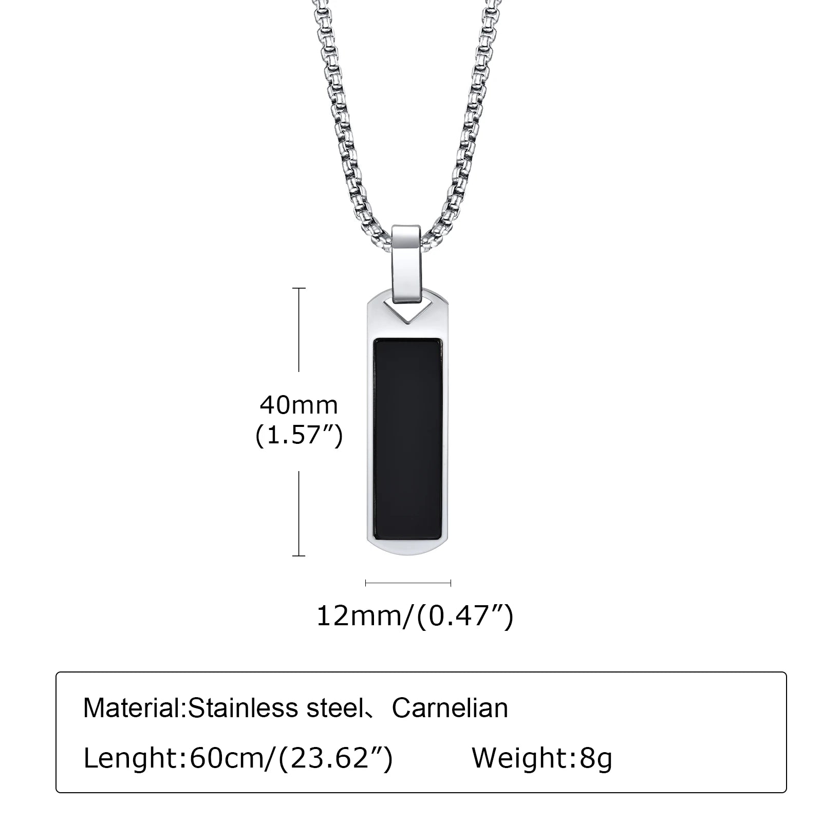Stainless Steel Square Natural Stone Necklaces for Men Boys, Simple Tiger Eye Stone Pendant Necklace, Trendy Hip Hop Jewelry