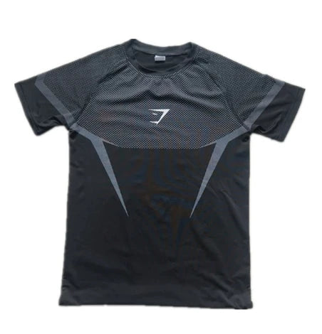 Men's High Elastic Quick Dry Sports Shark T-Shirt Tight Fitness Training Workout Breathable Summer Gym Trendy Brand Top man