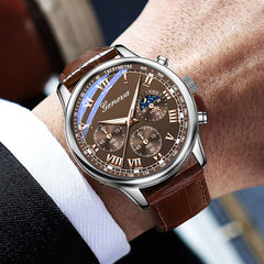 Simple Fashion Men's Pu Leather Strap Quartz Wristwatch Leisure Watches Masculino Relogio Male Clock Out-door Reloj Hombre